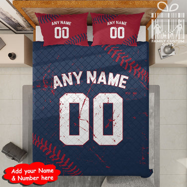 Custom Quilt Sets Baltimore Jersey Personalized Baseball Premium Quilt Bedding for Men Women